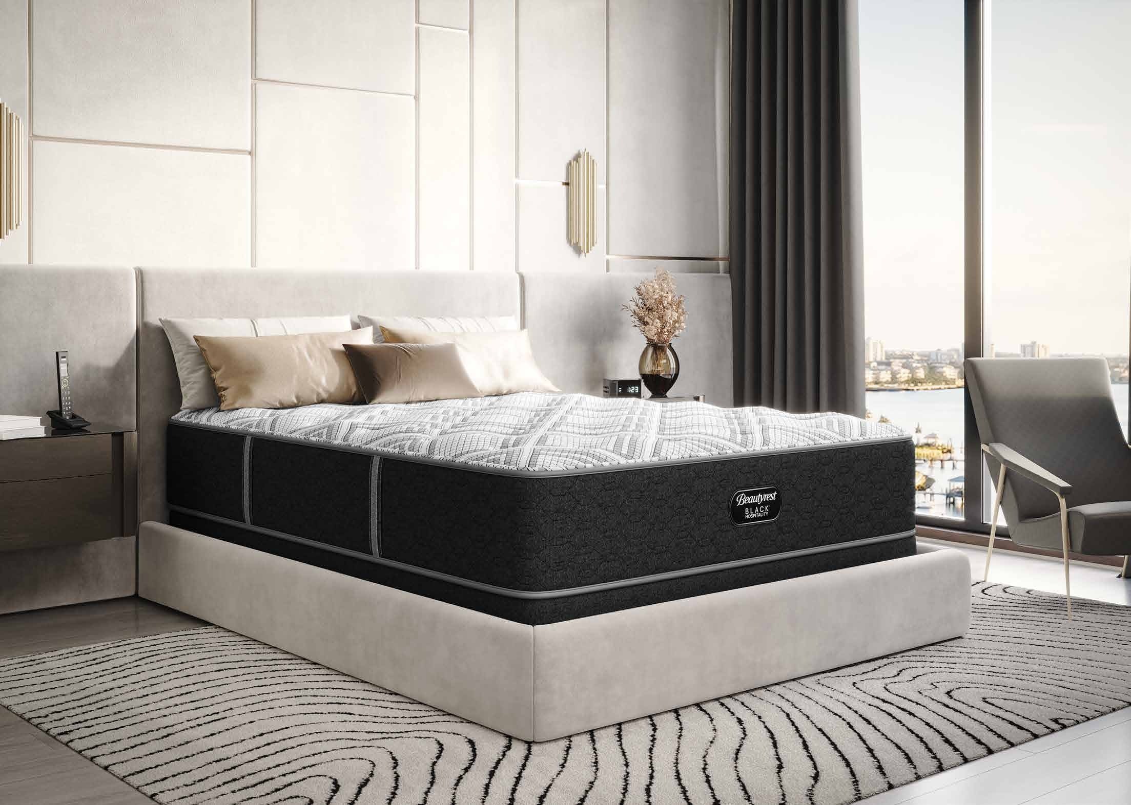 Napa Plush mattress set dressed in a guest room