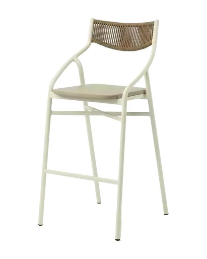 Alba Outdoor Bar Stool, Rope Back