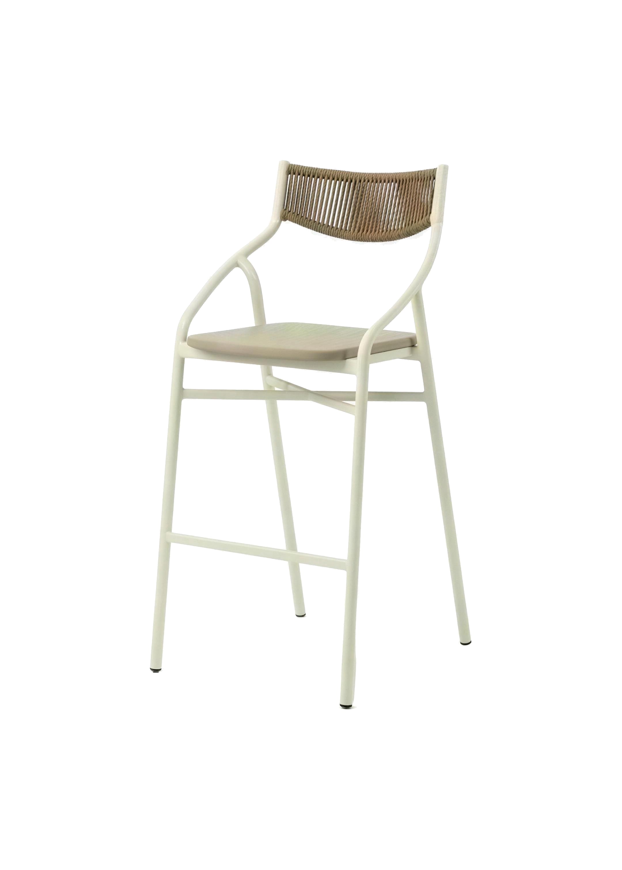 Alba Outdoor Bar Stool, Rope Back