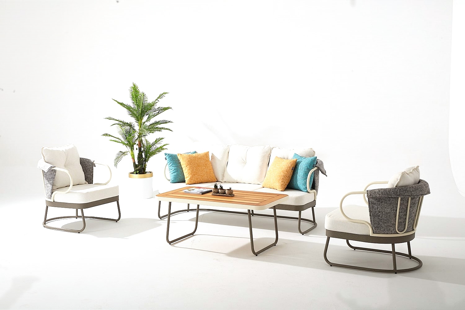 Ruhe Outdoor Seating Group (3+1+1 + coffee table)